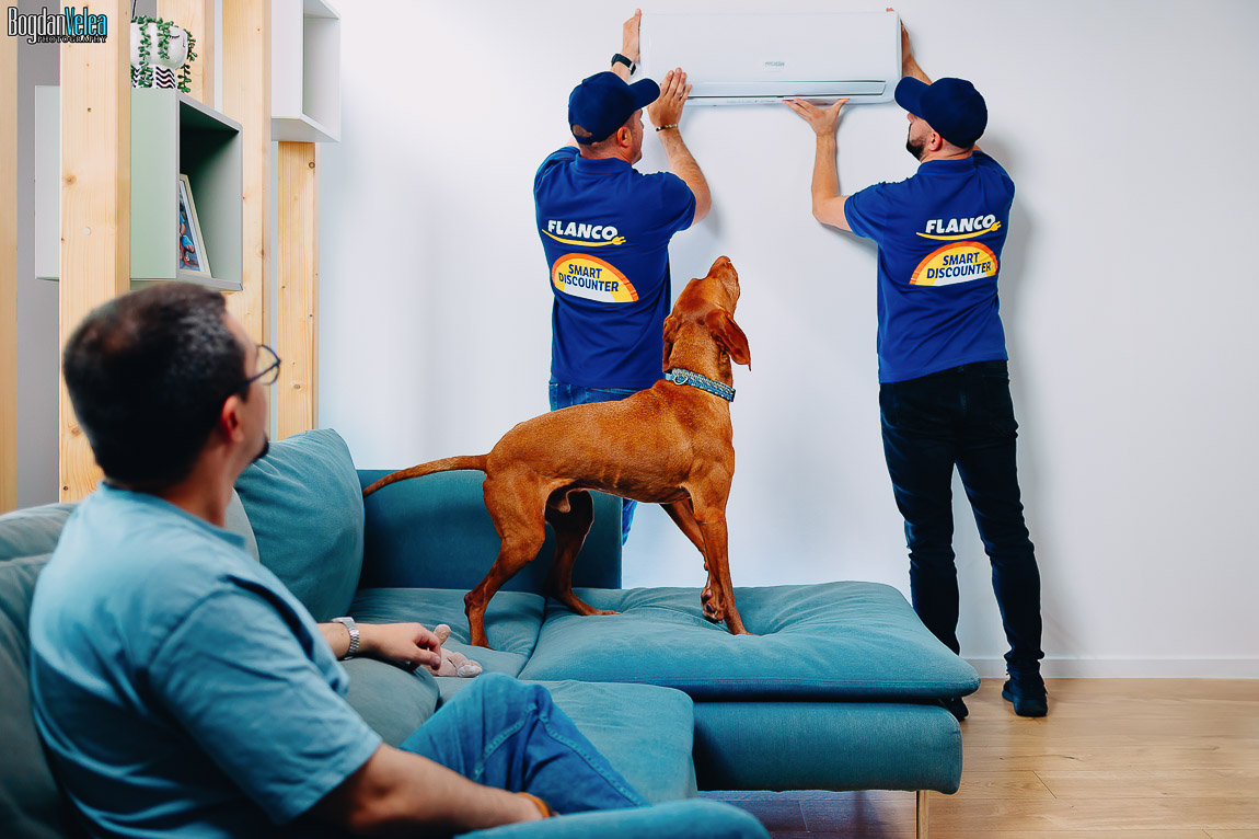Cadru publicitar FLANCO aer condiționat realizat pentru spot TV și online