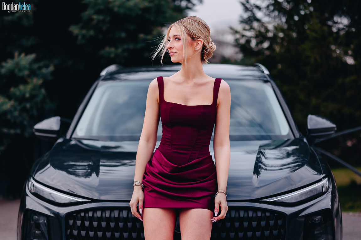 Ședință foto majorat Sara cu Audi Q3 primit cadou la 18 ani