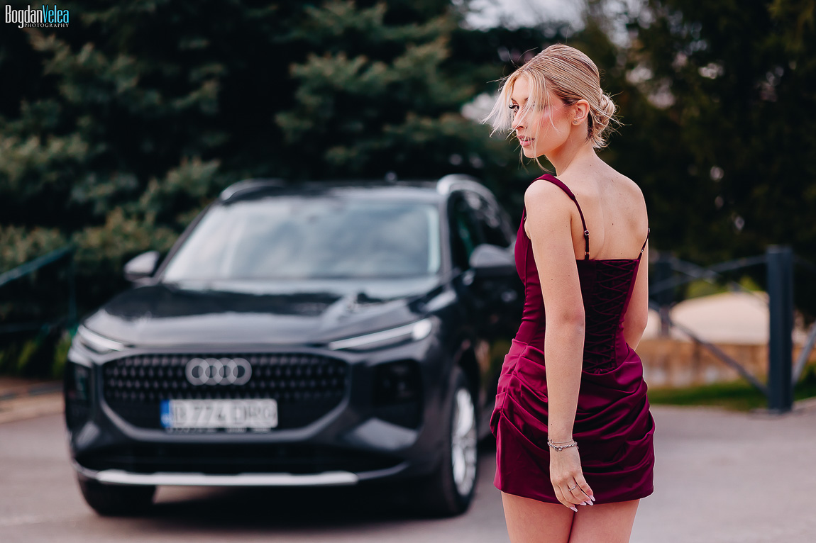 Ședință foto majorat Sara cu Audi Q3 primit cadou la 18 ani