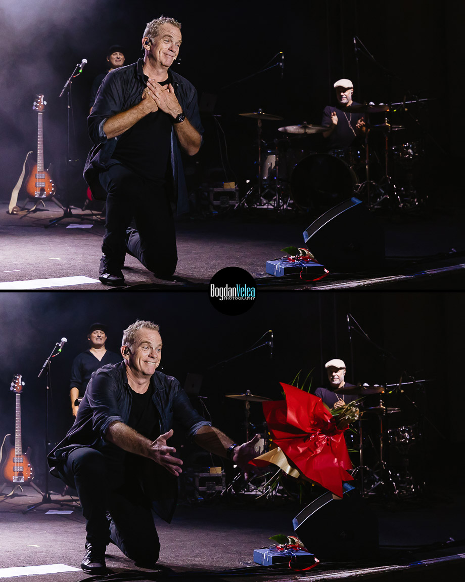 Fotografie cu artistul Garou în lumina scenei